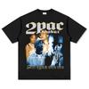 Футболка 2Pac Shakur с графическим принтом Унисекс Женская Оверсайз Винтажная Хлопковая С круглым вырезом Хип-Хоп Уличная одежда Модная StateUnisext Штука
