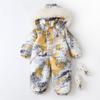 Baby Autumn Winter Ski Suit Thicken Baby Jumpsuit Warm Children Clothing Set Waterproof Hooded Boys Overalls New Baby Girls Snowsuit 2024 New
