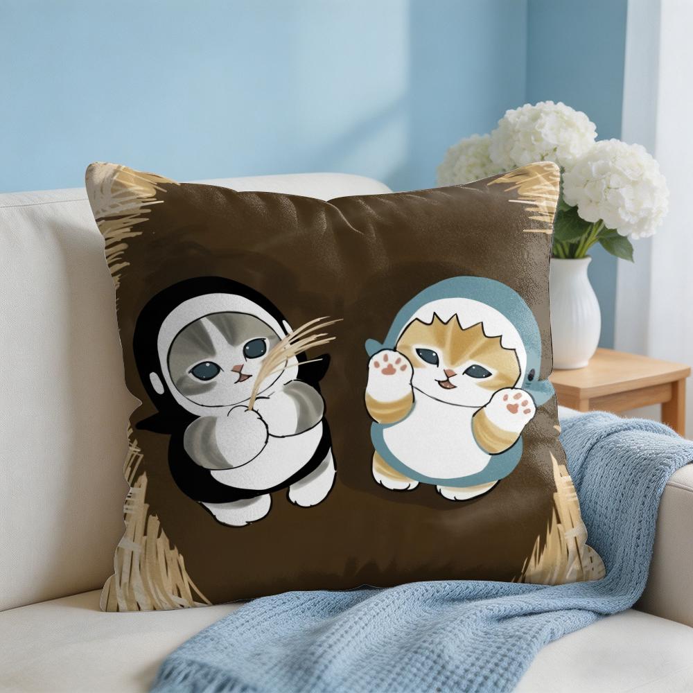 MMofusands Cat Cute Cushion Cover Square Pillow Bedroom Sofa Leisure Comfort Living Room Home Decoration X