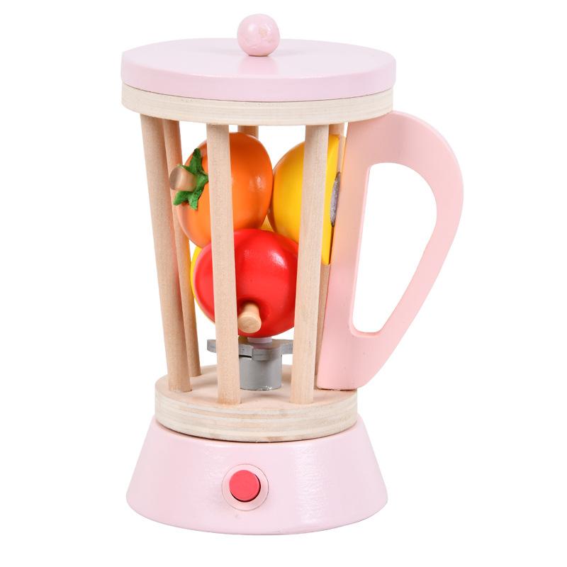 BABIBO Children's Wooden Simulation Juicer Kitchen Set / Girls Pink Kitchen Play House Toys