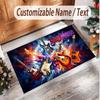Music Guitar Theme Soft Crystal Velvet Rug Custom Name & Text Print Non Slip Floor Rug for Bedroom Living Room