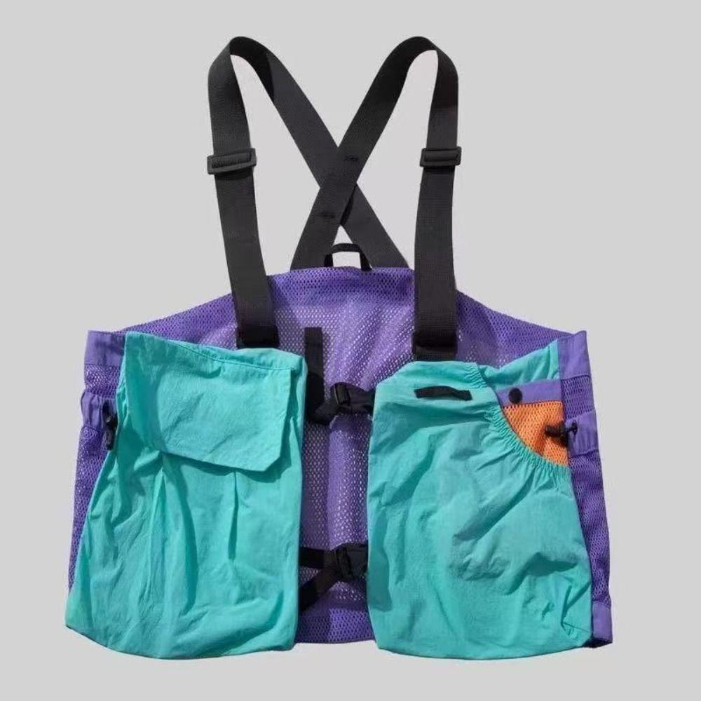 Mesh Material Multi Pocket Vest Breathable Fabric Sleeveless Vest Versatile Mesh Vest Climbing