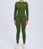 European & American Zipper Long Sleeve Yoga Jumpsuit - Women's Nude Feeling Fitness Bodysuit