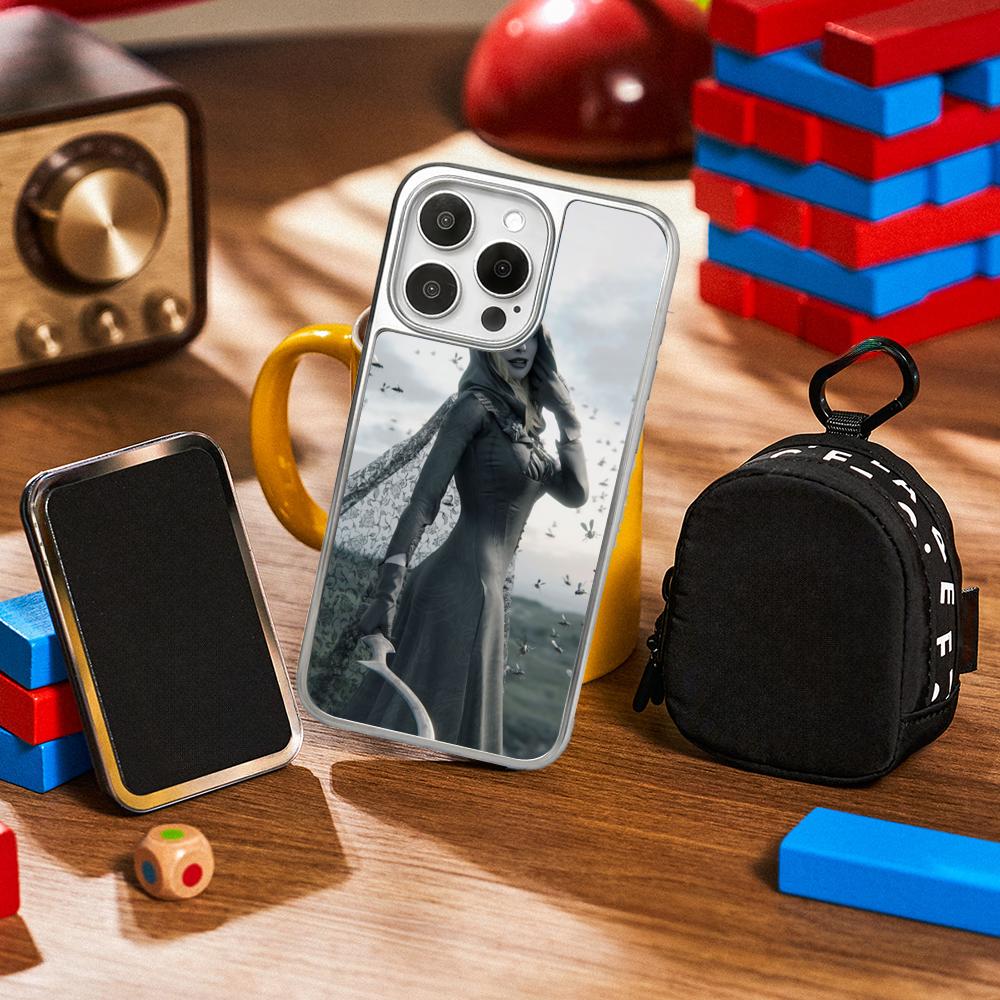 Pop ins thriller evil daughter poster Phone Case for iPhone 16 15 14 13 12 11 Pro Max Sheepskin Silver-edged protective case