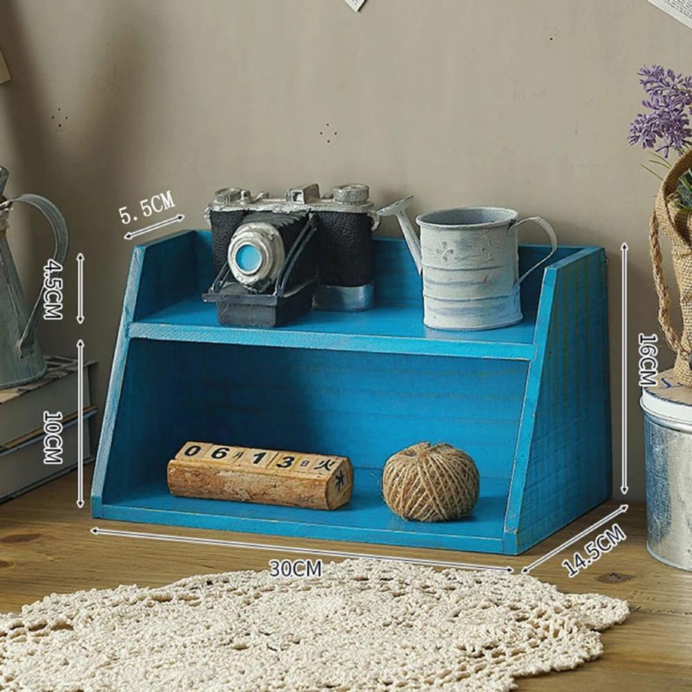 Vintage Wooden Storage Rack Desktop Drawer Perfume Cosmetics Display Makeup Organizers 3 Layers Stander for Home Space Saving