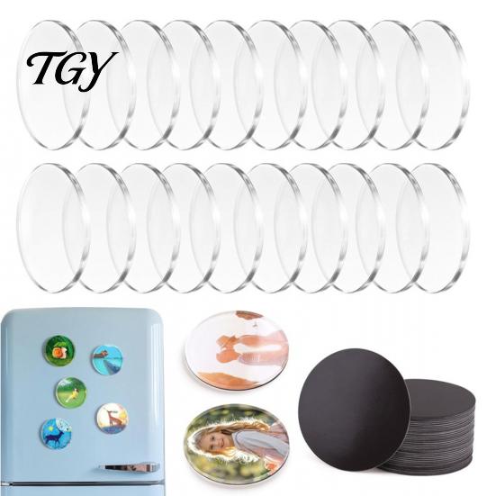 Magnetic Picture Frame 10/20/50Pcs DIY Fridge Magnet Kit, Clear Acrylic Photo with Custom Refrigerator Magnets Adhesive Backing, Making Set for Crafts