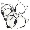 LED Light Cat Ear Hair Hoop Plastic Headband with Anti-Slip Design Men Women Bar Nightclub Hairband Hair Accessory