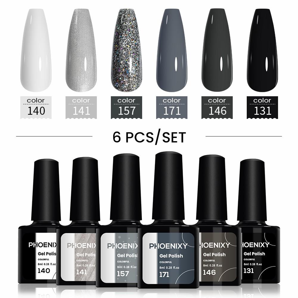 PHOENIXY 6/10/12/13/18/20 шт., набор цветных гель-лаков для ногтей, набор гелей для замачивания с чистым цветом для дизайна ногтей, стартовый набор для начинающих, сделай сам дома