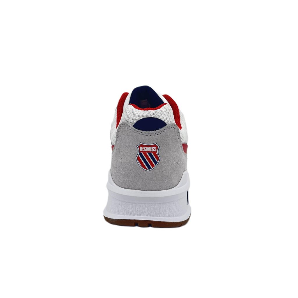 Кожаные кроссовки K-SWISS, изготовлены из смешанных материалов, натуральная кожа, мужские, белые, серые, красные, 26.0 см.