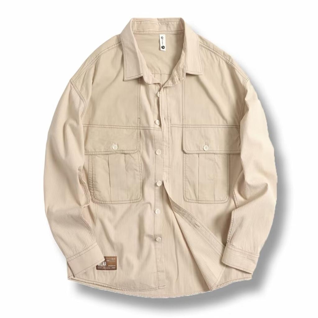 Американская рабочая одежда, рубашка с длинными рукавами и заниженными плечами, мужская свободная брендовая осенняя куртка, мужские красивые трендовые повседневные мужские рубашки