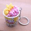 Креативная имитация ведра для попкорна, брелок для ключей, мини-закуска, брелок для ключей, кулон, подарок