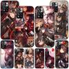 Genshin Impact Hu Tao Case for Xiaomi Redmi 10 10C 12C 9 Prime 9C 9A 12 10A 9T K40 Pro Black Soft TPU Mobile Phone Bag Cover