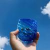 Kubakasa Ryukyu Glass Rock Glass Okinawa Souvenir Churaumi Barrel Glass Light Blue x Blue Cold Tea Glass Cup