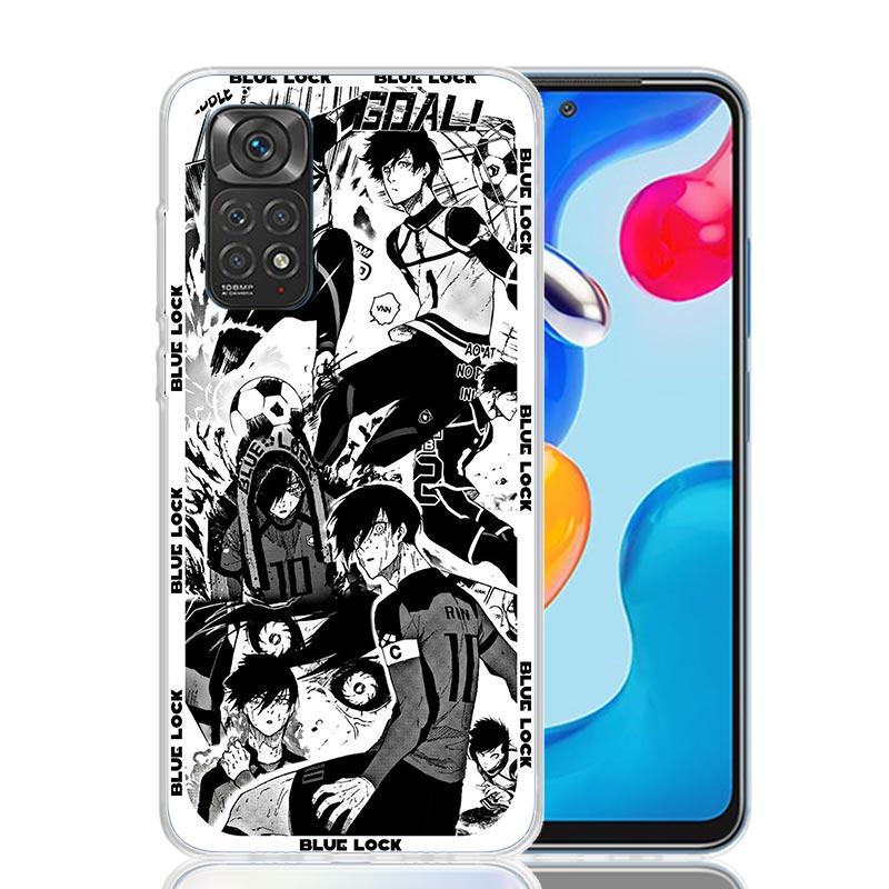 Чехол для телефона Xiaomi Redmi Note 14 13 12 11 Pro Plus с изображением из аниме Blue Lock 14S 12S 11S 11E 11T 10S 10 9S Fundas Cover Coque Redmi Not