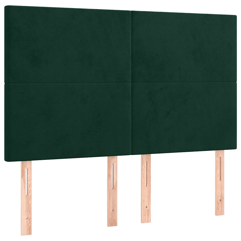 Vidaxl Łóżko Kontynentalne Z Materacem I Led Zielony Aksamit 140X200Cm