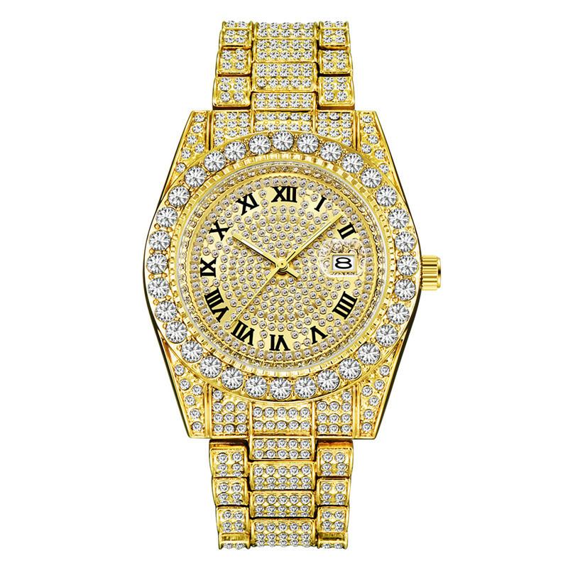 Хип-хоп 16 цветов Iced Out мужские часы роскошные кварцевые наручные часы с микропаве кубического циркония часы для женщин мужчин ювелирные изделия