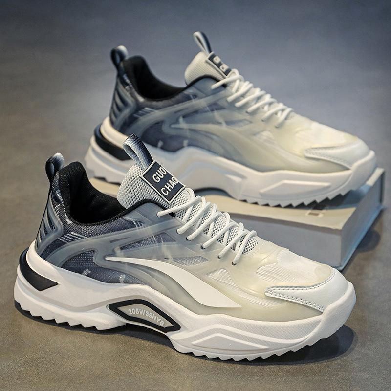New Youth Casual Breathable Versatile Men's Shoes 2024 Spring Running Sports Shoes Heightened Platform Dad Trendy Shoes