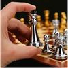 Золото Серебро Роскошные Шахматные Фигуры из Цинкового Сплава 30*30*2.8См Деревянный Шахматный Набор Складной Ретро Домашний Шахматный Набор для Декора Шахматная Игра
