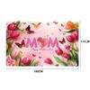 Pink Tulip Flower Background I Love You Best Mom Hanging Banner  Happy Mother’s Day Decor