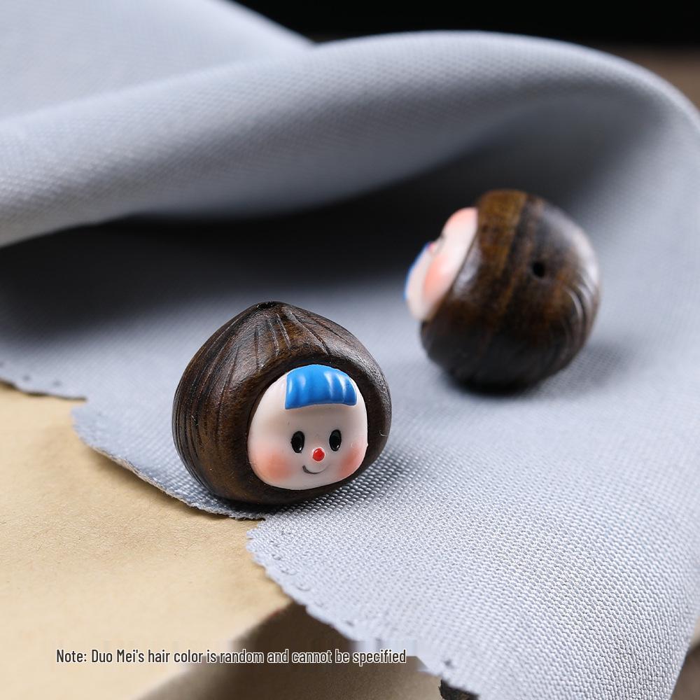 Кулон из палисандра в виде мультяшного каштана, сестры чеснока, из зеленого сандала, цепочка для мобильного телефона