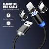 Магнитный USB-кабель 2,4 и кабели Micro USB для быстрой зарядки Тип C Круглый магнитный зарядный шнур на 360 градусов