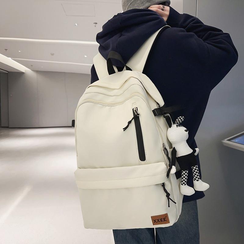 Мужской однотонный рюкзак, женский школьный рюкзак большой емкости