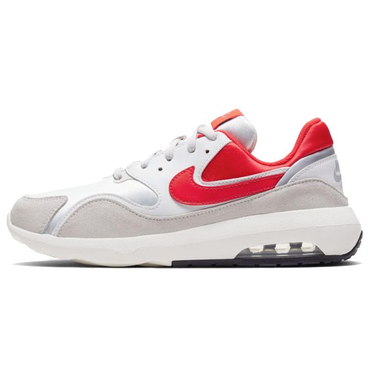 Nike Nostalgic Versatile Aesthetic Fabric Synthetic Leather Low Top Marathon Running Shoes Women Sneaker White Red 916789-008
