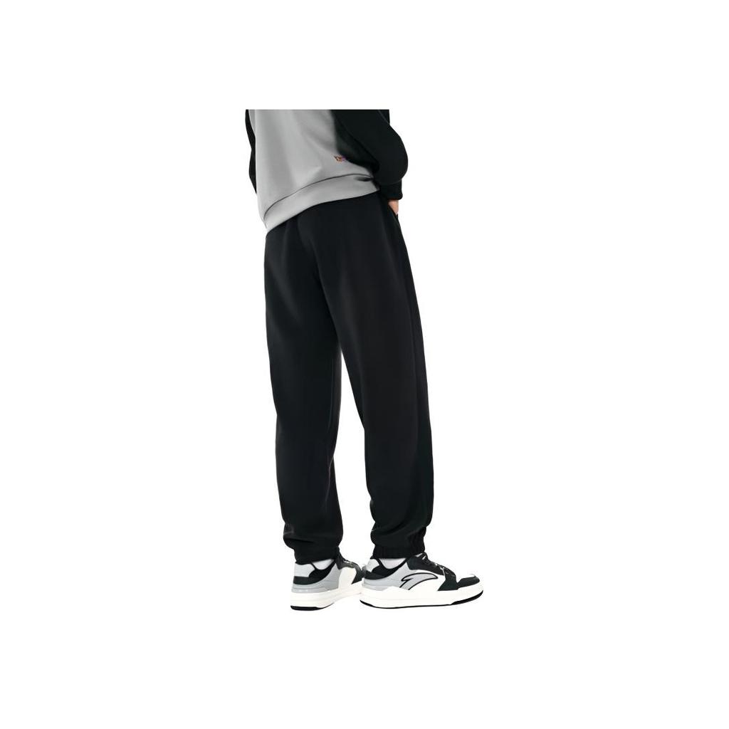 Anta Basketball Series Letter Comfortable Loose Casual Pants Men Bottoms Basic-Black 952441301-3