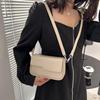 Женская корейская ретро маленькая квадратная сумка кроссбоди 2024 - Универсальный однотонный цвет, повседневный стиль на одно плечо