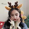 Рождественская повязка на голову в виде рогов оленя, эластичная, нескользящая, плюшевая, подходит для всех возрастов, рождественские аксессуары для волос, украшения для праздничных вечеринок, костюм праздничного оленя