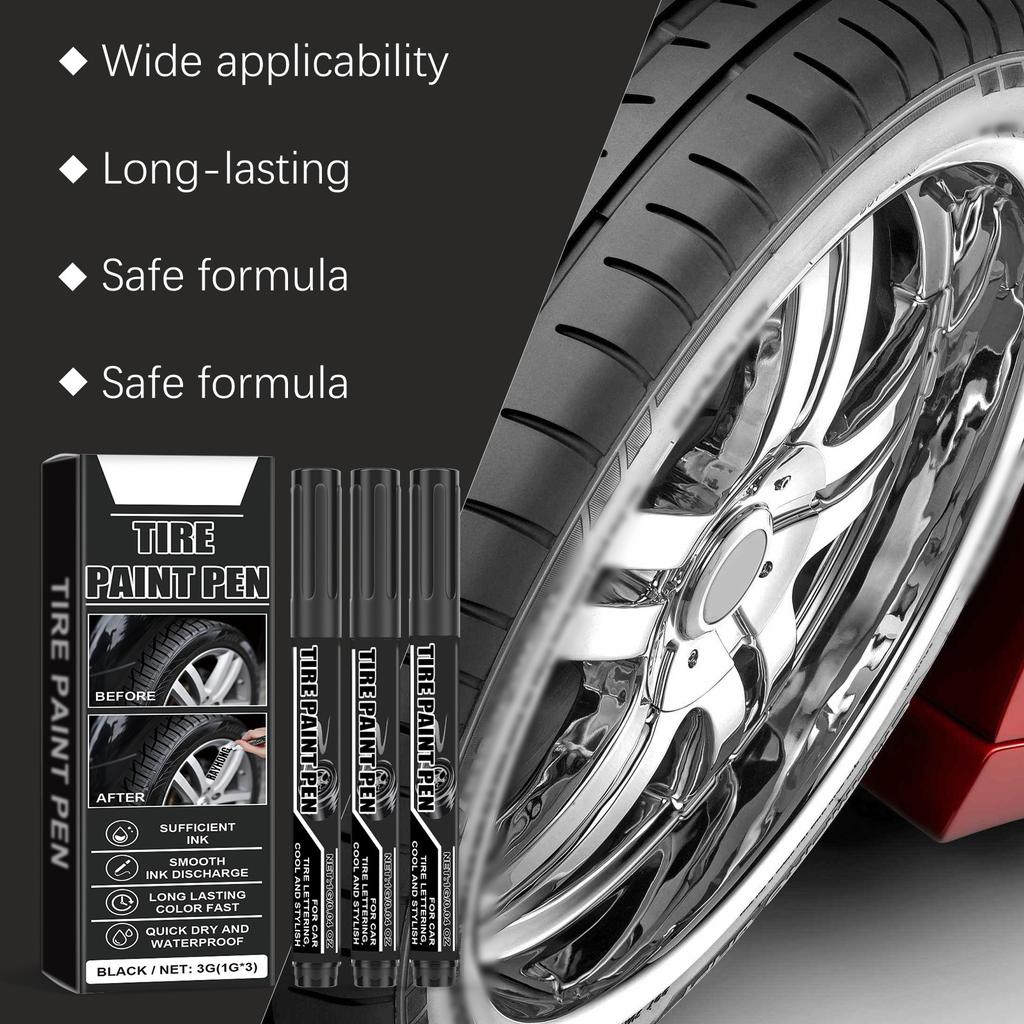 15 шт. черная ручка для краски для шин, быстросохнущая, водостойкая, черная ручка-маркер для шин для надписей и ремонта царапин на автомобильных шинах
