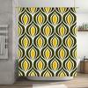 Modern Geometric Print Shower Curtain Waterproof for Bathroom Decor Olive Yellow Green White Colorful Bath Mat Liner Set Decorat