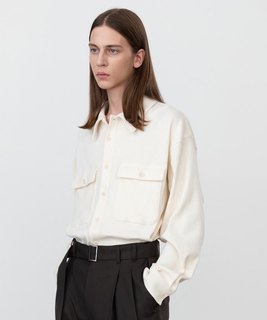 INSILENCE Cotton Jersey Outer Shirt Cream