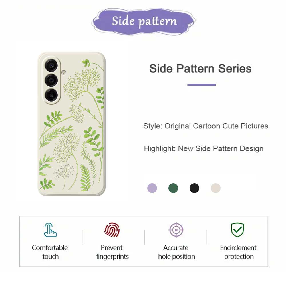 For Samsung Galaxy A17 5G Case Leaves Pattern Printing Straight Edge TPU Phone Back Cover