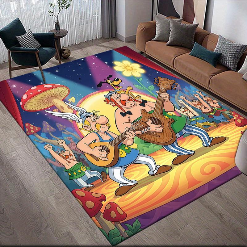 Werner‑Beinhart2 Flannel Pattern Square Carpet,Area Rug,Carpet Rug for Living Room Bedroom Sofa Playroom Decor,Non-slip Floor Mat