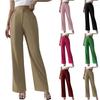 Women's Solid Color Casual Elegant Solid Color High Sag Wide-leg Formal Suit Pants Long Pants