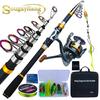 Дорожная телескопическая удочка для пресной воды и соленой воды, 11BB, спиннинговая катушка, аксессуары для рыбалки, сумка для лески