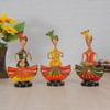 Tribal Rajasthani Musicians In Iron Handmade Decorative Gift Item Showpiece for Home Décor, Multicolour (12.75 Inch) - Set of 3 P.