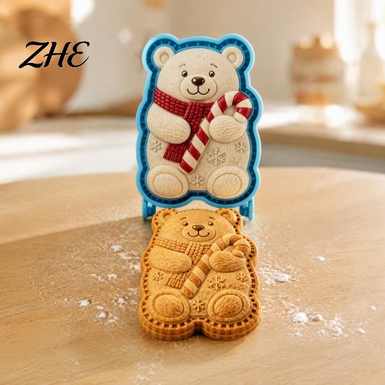 Nutcracker Cookie Embossers Christmas Mini Pie Mold, 3D Relief Embossed Hand Baking Holiday Dessert Making Kits Reusable DIY Dough Press Mold