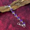 Браслет из фиолетовой меди и бирюзы, ювелирные изделия из стерлингового серебра 925 пробы, регулируемый браслет-цепочка с драгоценными камнями, подарок для нее, изящные ювелирные изделия ручной работы