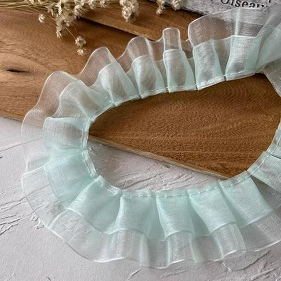 Манжеты воротника с оборками, двухслойная кружевная отделка из снежной пряжи шириной 4 см