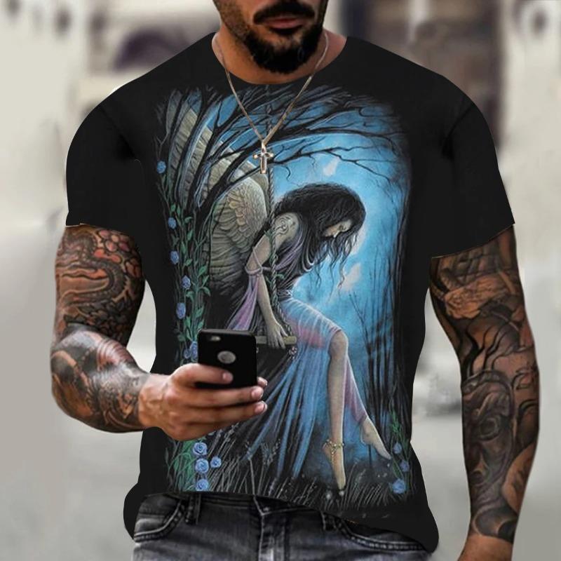 Футболка с принтом животного и волка для мужчин, летние свободные футболки с круглым вырезом из полиэстера, уличная одежда с короткими рукавами, футболки большого размера, повседневные топы, футболки