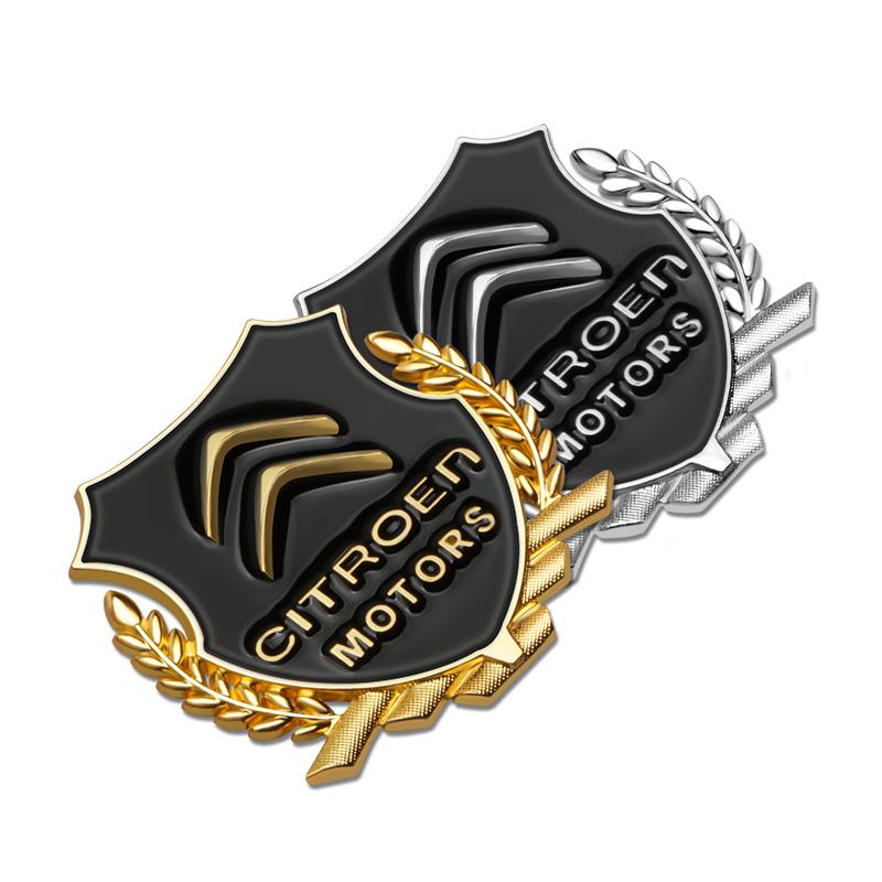 2Pcs Car Style Body Trunk Decoration Sticker 3D Metal Emblem Stickers For Citroen C1 DS3 C2 C3 Vts C4 Saxo C4L C5 C6 C8 Xsara C3