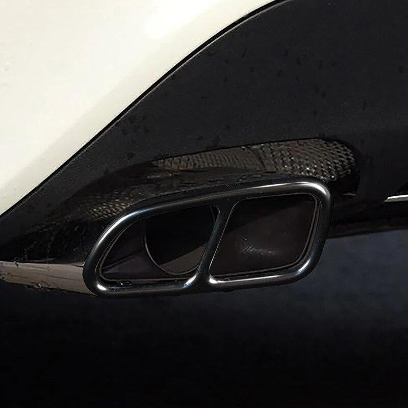 Автомобильная накладка на хвостовое горло для Mercedes Benz CLA C117 2013-16 SLK 2009-15, внешние крышки выхлопной трубы, модифицированный аксессуар