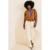 Womens Color Block Stand Collar Half Zip Fleece Sweatshirt Loose Street Sporty Top