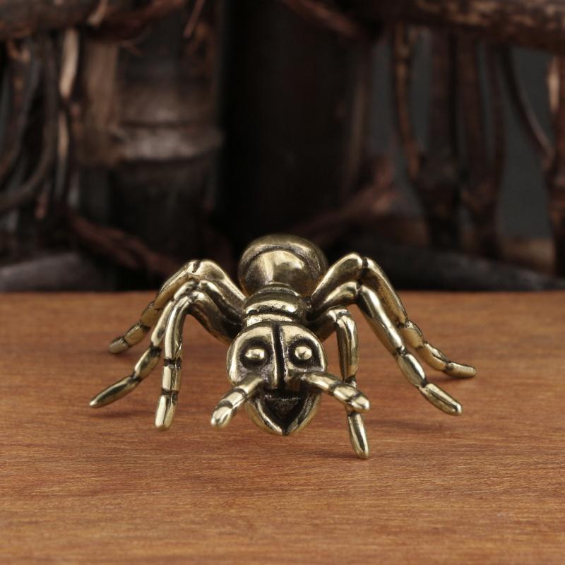 Retro Ant Ornament Copper Insect Tea Pet Figurines Miniatures Antique Brass Crafts Cute Home Decoration Gifts