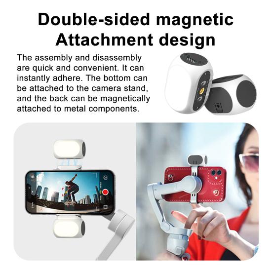 Стабилизатор-подвес для телефона Заполняющий свет для DJI 3000K-6500K 3 Цвета освещения 10 уровней яркости Карманный размер Магнитный Смартфон Vlogging Запись Заполняющая лампа