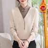 Mom's Stylish Improved Cheongsam Top: Middle-Aged Women's Velvet-Thickened Winter Sweater
