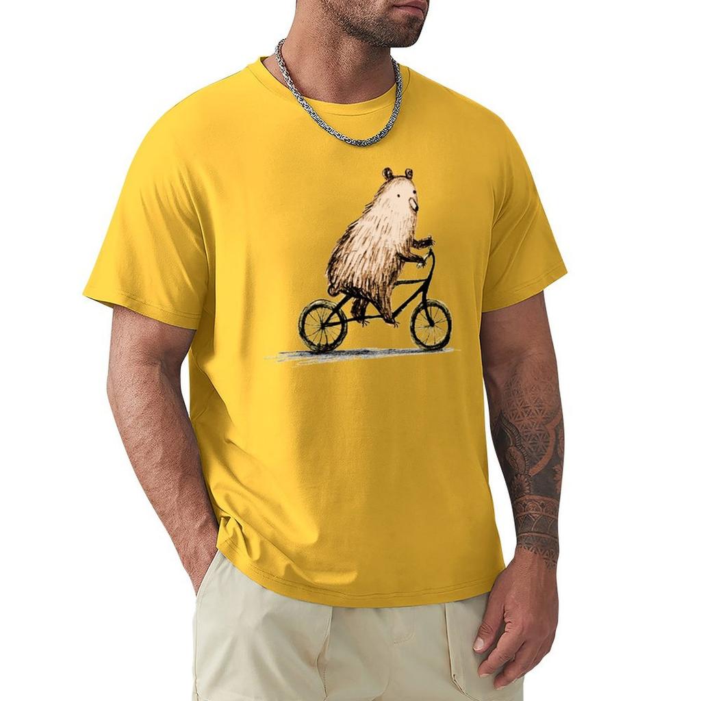 Футболка Cycling Bear Аниме Футболки Графические Футболки Заготовки Однотонные Футболки для Мужчин Упаковка