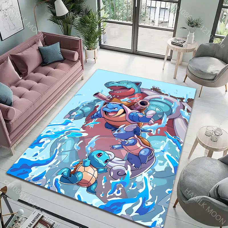 Pocket Monsters Squirtle Print Rug Carpet for Living Room Children Bedroom Mat Sofa Doormat Floor Rug Home Decor Anti Slip Mat